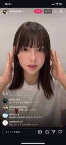 【画像】JCモデルさん、インスタライブ中に気持ち悪いコメントをされてしまう…