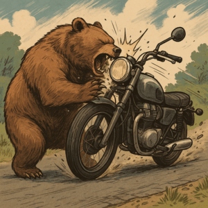 福島市でクマのような動物とバイクが接触　５０代のバイク男性が重傷