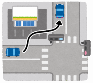 対向車バンバン来てるけど、コンビニ入りたいために右折待ちしてる運転手…..
