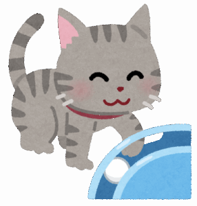 猫ってたまに風呂の様子見に来るよな？