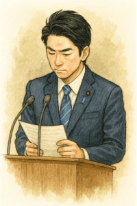【小泉進次郎氏会見】悲報「カンペをガン見ｗ」ツッコミ殺到「カンペ見すぎｗ」「何回チラ見するんだｗ」「進次郎！下を見るな」得意分野→キリッ！不得意分野→うつむく