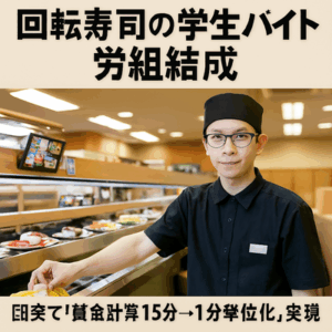 【回転寿司ユニオン】スシローに続き「はま寿司」でも学生バイトら労組結成　団交で「賃金計算15分→1分単位化」実現へ