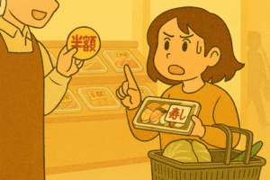 【マナー違反？】スーパーで目撃…大胆すぎる「値引きシール待ち」お寿司をカゴにキープして半額品ゲットの客www