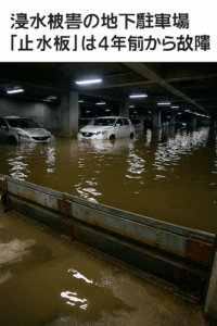 【三重四日市】274台が浸水被害の地下駐車場 「止水板」は4年前から故障していた… 国か運営会社かどちらが修理するか決まらず放置