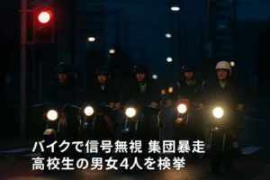 「警察が追いかけてきても捕まらない自信がある」信号無視繰り返し集団暴走 高校生男女4人検挙