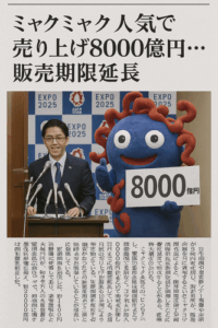 公式グッズ、ミャクミャク人気で売り上げ800億円…販売期限を来年3月末まで延長