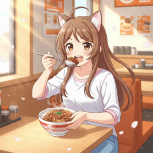 すき家の牛丼をスプーンで食べるやつ
