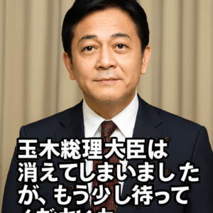 国民民主党の玉木代表「玉木総理大臣は消えてしまいましたが、もう少し待ってくださいね」