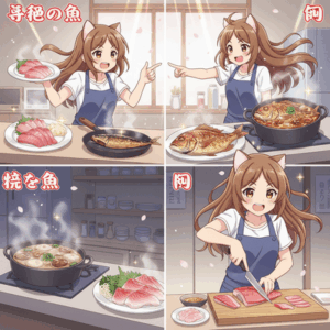 普通の魚：刺身→焼き魚→煮込み、鯛：煮込み→焼き魚→刺身