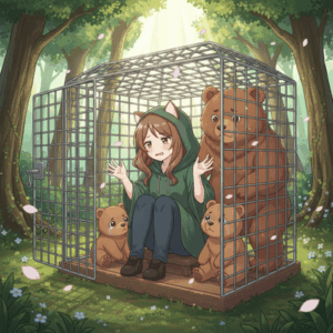 🐻「母ちゃんばかでごめんね」クマサン親子、3匹仲良く箱罠に引っかかる…