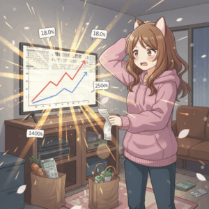 日本の物価上昇率マジでエグいことになる、平均賃金上昇率5%に対して物価上昇率30%w