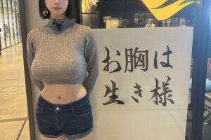 【画像】Hカップの巨乳さん、不自然なコスプレをしてしまう