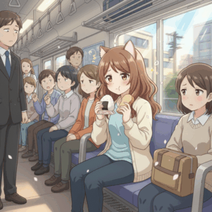 電車でおにぎりとかパン食べるのって普通ちゃうの？