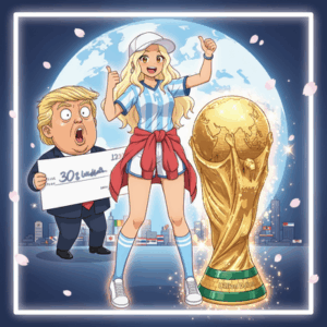 サッカーW杯、300億ドルの経済効果にトランプ大統領驚き 輝くトロフィーも