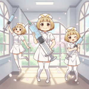 【画像】「カッコウの許嫁」、ナース姿のヒロインたちがデカい注射器を抱えて登場！誰に浣腸されたい？