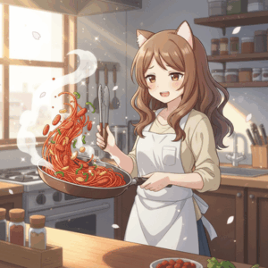 【画像】おじさんだけどナポリタン作った【色薄い禁コメ】