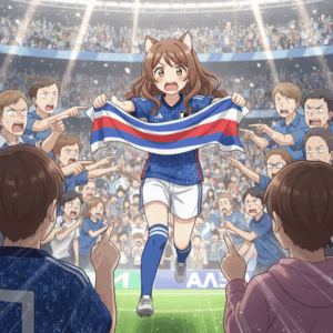 【悲報】サッカー日本代表の応援ポスター、韓国国旗にしか見えなくて大炎上が止まらない