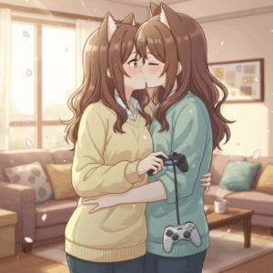 嫁とキスしてる？