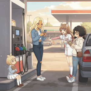 給油しながら携帯弄ってるやつ