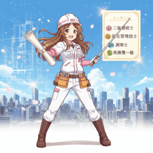 【悲報】僕が持ってる資格、二級建築士、一級施工管理技士、測量士、英検準一級