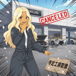 レクサスで車検が受けられなくなりました。1000台不正車検で指定工場取消の車カス