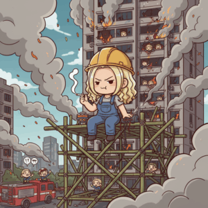 【動画】上海高層マンション火災事故、作業員が竹の足場でタバコを吸っていた動画を生存者が公開