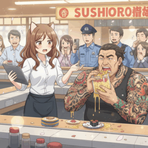 【大阪】全身タトゥー男がガリ直食い、迷惑配信でスシローに警察が出動　運営元は「警察に相談した」