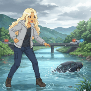 四万十川の沈下橋から車が転落　運転していた男性が氏亡