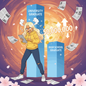 高卒との生涯賃金の差は5000万円超！というYahooニュースに高卒発狂中ww