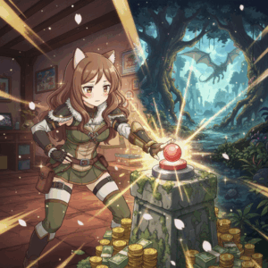 押すと50億もらえるけどモンハンの世界に飛ばされるボタン