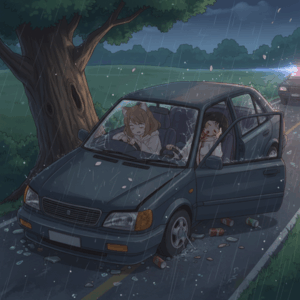 【悲報】17歳高校生さん、親に借りた車で親友2人と無免許運転ドライブして氏亡