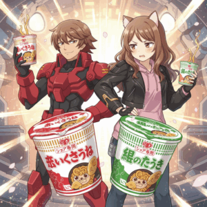 【ガンダム ジークアクス】「赤いきつね」「緑のたぬき」コラボのスペシャル動画公開。「シャア専用 赤いきつね」自慢するシャアに対し…