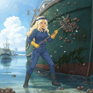 船についたフジツボ取る仕事してる