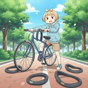 ぼくの自転車半年で5回パンクしててワロタw