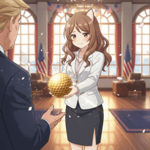 【朗報】高市早苗たん、トランプに金のゴルフボールを贈呈していた