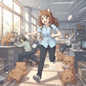 村役場に子グマが突入…パニックで逃走www