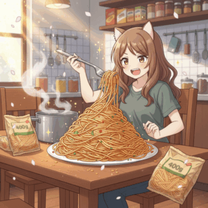 お前らパスタ1食でどれくらい食う？ワイはゆで前400gないと足りないんやが